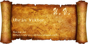 Uhrin Viktor névjegykártya